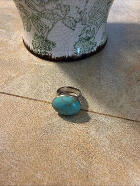 Sterling Silver and Faux turquoise Ring - Women Jewelry